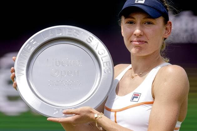 ROSMALEN - Tennis player Ekaterina Alexandrova (Russia) wins the final of the international tennis tournament Libema Open. The combined Dutch tennis tournament for men and women will be held on the grass courts of Autotron for twelve days. ANP SANDER KING xVIxANPxSportx xxANPxIVx