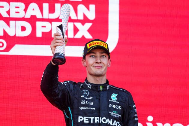 63 George Russell (GBR, Mercedes-AMG Petronas F1 Team), F1 Grand Prix of Azerbaijan at Baku City Circuit on June 12, 2022 in Baku, Azerbaijan. (Photo by HOCH ZWEI) Baku Azerbaijan