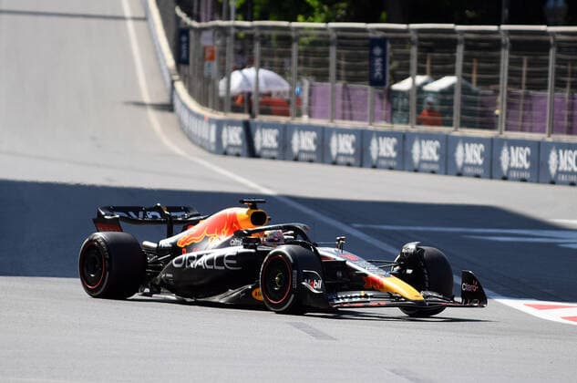 (220613) -- BAKU, June 13, 2022 -- Red Bull s Dutch driver Max Verstappen steers his car during the Formula One Azerbaijan Grand Prix at the Baku City Circuit in Baku, Azerbaijan, on June 12, 2022. ) (SP)AZERBAIJAN-BAKU-F1 AZERBAIJAN GRAND PRIX TofiqxBabayev 