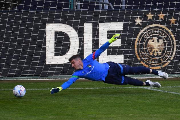 MOENCHENGLADBACH, GERMANY - JUNE 13, 2022: Pre match practice. Pierluigi Gollini. The football match of UEFA Nations League 2023 between Germany vs Italy Copyright: xVITALIIxKLIUIEVx