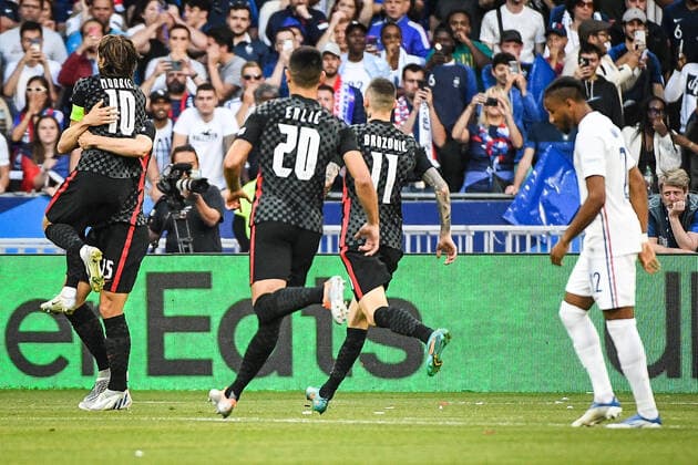 June 13, 2022, Paris, France, France: Luka MODRIC of Croatia celebrate his goal with teammates during the UEFA Nations League, League A - Group 1 football match between France and Croatia at Stade de France on June 13, 2022 in Saint-Denis near Paris, France. Paris France - ZUMAm308 20220613_zsp_m308_001 Copyright: xMatthieuxMirvillex