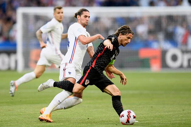 France v Croatia: UEFA Nations League - League Path Group 1 Luka Modric (Real Madrid) of Croatia and Adrien Rabiot (Juventus FC) of France compete for the ball during the UEFA Nations League League A Group 1 match between France and Croatia at Stade de France on June 13, 2022 in Paris, France. Paris France  Copyright: xJosexBretonx originalFilename:breton-francevc220613_npzm9.jpg