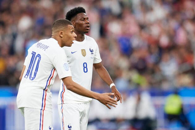 France v Croatia: UEFA Nations League - League Path Group 1 Kylian Mbappe (Paris Saint-Germain) and Aurelien Tchouameni (AS Monaco) of France during the UEFA Nations League League A Group 1 match between France and Croatia at Stade de France on June 13, 2022 in Paris, France. Paris France  Copyright: xJosexBretonx originalFilename:breton-francevc220613_np4f6.jpg