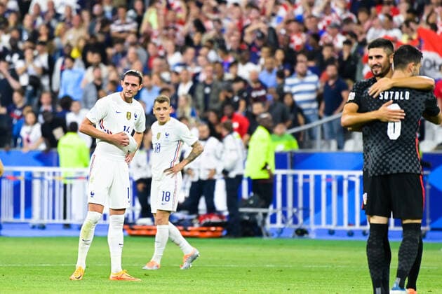 Deception des joueurs de l equipe de France - Adrien Rabiot ( 14 - France ) - FOOTBALL : France vs Croatie - Ligue des Nations - 13 06 2022 FedericoPestellini Panoramic 