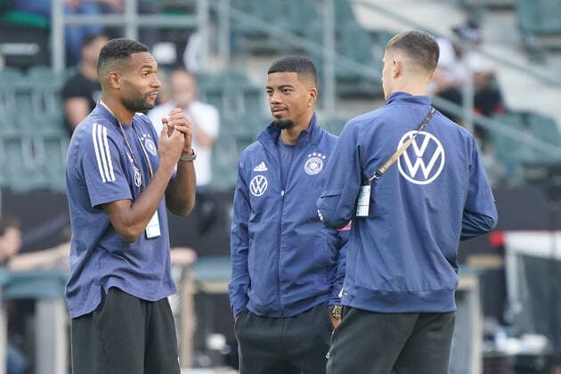 Thilo Kehrer (Deutschland Germany), Joshua Kimmich (Deutschland Germany), Jonathan Tah - Moenchengladbach 14.06.2022: Deutschland vs. Italien, Nations League A3 4. Spieltag, Borussia Park