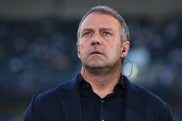Fußball UEFA Nations League Deutschland - Italien am 14.06.2022 im Borussia-Park in Mönchengladbach Hans-Dieter Hansi Flick ( Bundestrainer Trainer Deutschland ) im Interview DFB regulations prohibit any use of photographs as image sequences and or quasi-video.