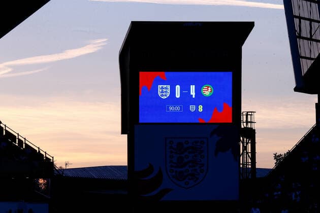 Sport Bilder des Tages England v Hungary UEFA Nations League A view of the final score board during the UEFA Nations League match between England and Hungary at Molineux, Wolverhampton Content Not Available For UK Newspapers Copyright: xPaulxChestertonx FIL-17013-0237 UK Newspapers OUT