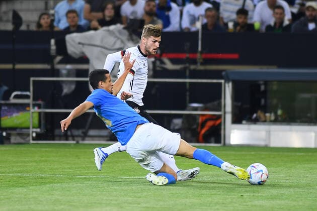 MOENCHENGLADBACH, GERMANY - JUNE 14, 2022: Timo Werner. The football match of UEFA Nations League 2023 between Germany vs Italy Copyright: xVITALIIxKLIUIEVx