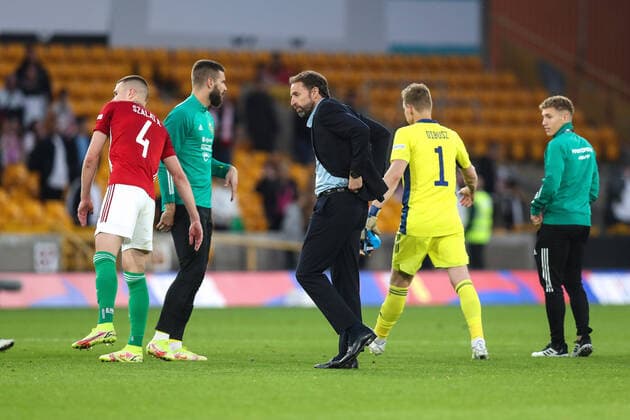 England v Hungary 14 June 2022, Wolverhampton - UEFA Nations League - League A (Group 3) - England v Hungary - England manager Gareth Southgate looks disappointed - Photo: Mark Leech Offside. Wolverhampton UK Copyright: xMarkxLeechx xOffsidexOffside