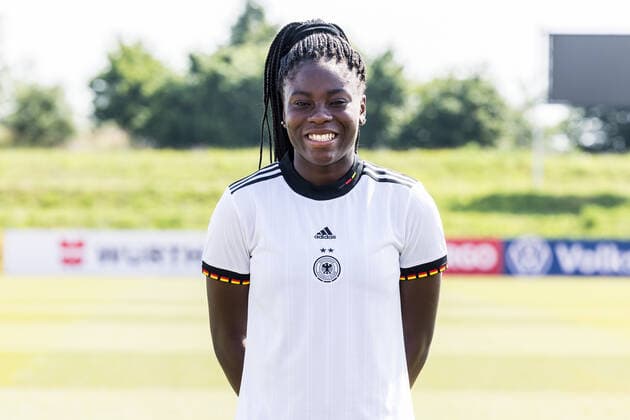 Frauen Nationalmannschaft Media Day; 16.06.2022 Nicole Anyomi Frauen Nationalmannschaft Media Day, Herzogenaurach, Adi-Dassler Stadion Copyright: xBEAUTIFULxSPORTS Wunderlx