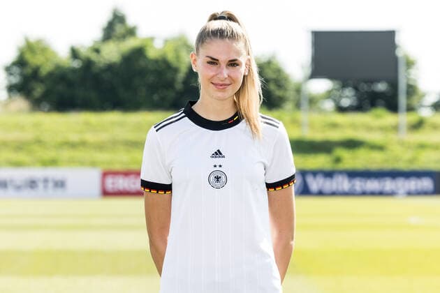 Frauen Nationalmannschaft Media Day; 16.06.2022 Jule Brand Frauen Nationalmannschaft Media Day, Herzogenaurach, Adi-Dassler Stadion Copyright: xBEAUTIFULxSPORTS Wunderlx