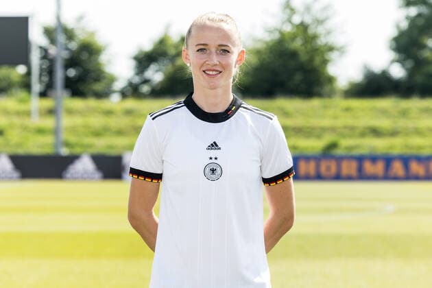 Frauen Nationalmannschaft Media Day; 16.06.2022 Lea Schueller Frauen Nationalmannschaft Media Day, Herzogenaurach, Adi-Dassler Stadion Copyright: xBEAUTIFULxSPORTS Wunderlx