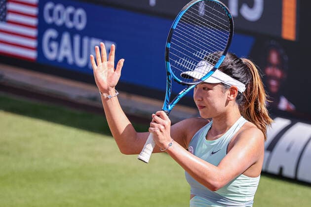 Xinyu WANG CHN, bett1open WTA, Tennis Damen 500, Berlin, LTTC Rot-Weiß , 16.06.2022, Copyright: xClaudioxGärtnerx