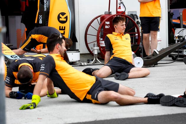 McLaren F1 Team during work out, F1 Grand Prix of Canada at Circuit Gilles-Villeneuve on June 16, 2022 in Montreal, Canada. (Photo by HOCH ZWEI) Montreal Canada