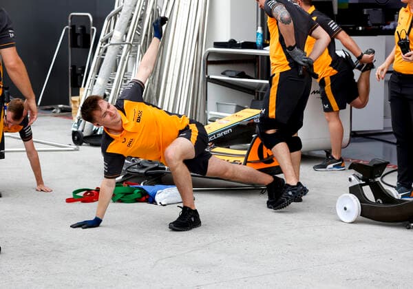 McLaren F1 Team during work out, F1 Grand Prix of Canada at Circuit Gilles-Villeneuve on June 16, 2022 in Montreal, Canada. (Photo by HOCH ZWEI) Montreal Canada