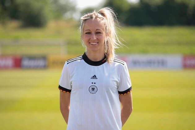 16.06.2022, Mediaday beim DFB-Team der Frauen, Deutschland, Herzogenaurach, Adi-Dassler-Sportplatz, Im Bild: Kathrin Hendrich DFL REGULATIONS PROHIBIT ANY USE OF PHOTOGRAPHS AS IMAGE SEQUENCES AND OR QUASI-VIDEO. Copyright: HMBxMedia xJulienxBecker