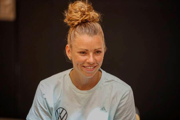 16.06.2022, Mediaday beim DFB-Team der Frauen, Deutschland, Herzogenaurach, Adi-Dassler-Sportplatz, Im Bild: Linda Dallmann DFL REGULATIONS PROHIBIT ANY USE OF PHOTOGRAPHS AS IMAGE SEQUENCES AND OR QUASI-VIDEO. Copyright: HMBxMedia xJulienxBecker