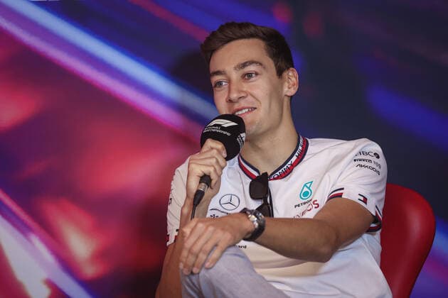 RUSSELL George (gbr), Mercedes AMG F1 Team W13, portrait press conference, PK, Pressekonferenz during the Formula 1 AWS Grand Prix du Canada 2022, 9th round of the 2022 FIA Formula One World Championship, WM, Weltmeisterschaft on the Circuit Gilles Villeneuve, from June 17 to 19, 2022 in Montreal, Canada - F1 - CANADIAN GRAND PRIX 2022 DPPI Panoramic AV6_4654