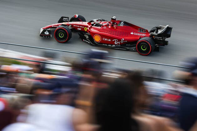 Sport Bilder des Tages 16 LECLERC Charles (mco), Scuderia Ferrari F1-75, action during the Formula 1 AWS Grand Prix du Canada 2022, 9th round of the 2022 FIA Formula One World Championship, WM, Weltmeisterschaft on the Circuit Gilles Villeneuve, from June 17 to 19, 2022 in Montreal, Canada - F1 - CANADIAN GRAND PRIX 2022 DPPI Panoramic  00122022_AV6_5032