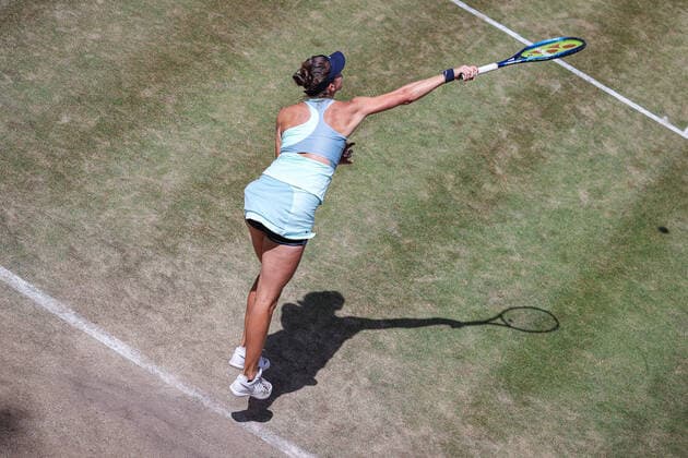 Belinda BENCIC SUI gewinnt das Halbfinale gegen Maria SAKKARI GRE und zieht es erste Spielerin in das Finale am Sonntag ein, bett1open WTA, Tennis Damen 500, Berlin, LTTC Rot-Weiß , 18.06.2022, Copyright: xClaudioxGärtnerx