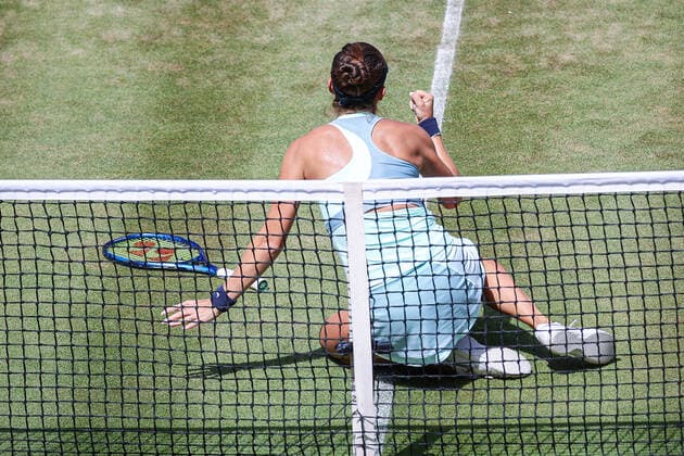 Belinda BENCIC SUI gewinnt das Halbfinale gegen Maria SAKKARI GRE und zieht es erste Spielerin in das Finale am Sonntag ein, bett1open WTA, Tennis Damen 500, Berlin, LTTC Rot-Weiß , 18.06.2022, Copyright: xClaudioxGärtnerx