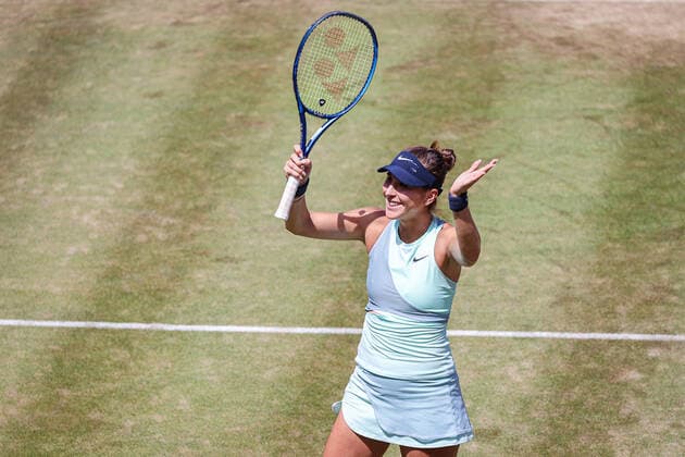 Belinda BENCIC SUI gewinnt das Halbfinale gegen Maria SAKKARI GRE und zieht es erste Spielerin in das Finale am Sonntag ein, bett1open WTA, Tennis Damen 500, Berlin, LTTC Rot-Weiß , 18.06.2022, Copyright: xClaudioxGärtnerx