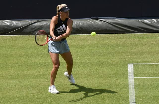 18.06.2022 Bad Homburg vor der Höhe, Kurpark WTA, Tennis Damen 250 Bad Homburg Open Tennisprofi Angelique Kerber beim Training im Centre Court emspor, DFL regulations prohibit any use of photographs as image sequences and or quasi-video