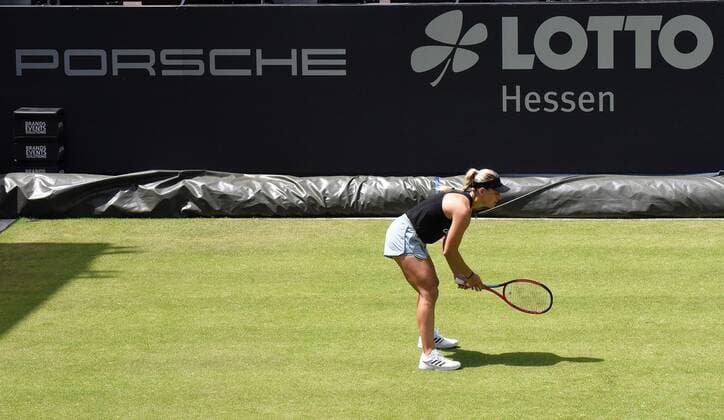 18.06.2022 Bad Homburg vor der Höhe, Kurpark WTA, Tennis Damen 250 Bad Homburg Open Tennisprofi Angelique Kerber beim Training im Centre Court emspor, DFL regulations prohibit any use of photographs as image sequences and or quasi-video