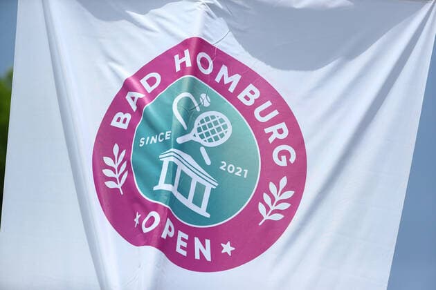 Das Logo der Bad Homburg Open auf einer Flagge Bad Homburg Open, Tennis 18.06.2022 Bad Homburg Open, Tennis 18.06.2022 Bad Homburg Copyright: xEibner-Pressefotox EP_RWS