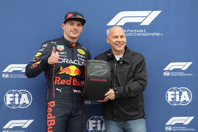 VERSTAPPEN Max (ned), Red Bull Racing RB18, portrait pole position during the Formula 1 AWS Grand Prix du Canada 2022, 9th round of the 2022 FIA Formula One World Championship, WM, Weltmeisterschaft on the Circuit Gilles Villeneuve, from June 17 to 19, 2022 in Montreal, Canada - F1 - CANADIAN GRAND PRIX 2022 DPPI Panoramic  G00D1897