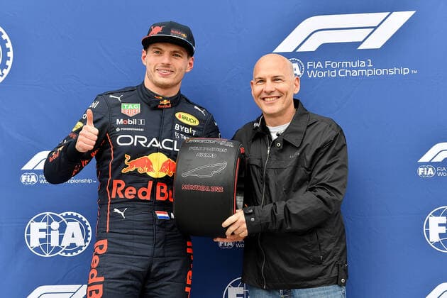 FORMULA 1 AWS GRAND PRIX DU CANADA 2022 18.06.2022, Circuit Gilles-Villeneuve, Montreal, FORMULA 1 AWS GRAND PRIX DU CANADA 2022 , im Bild Poleposition für Max Verstappen (NEL), Oracle Red Bull Racing, Jacques Villeneuve