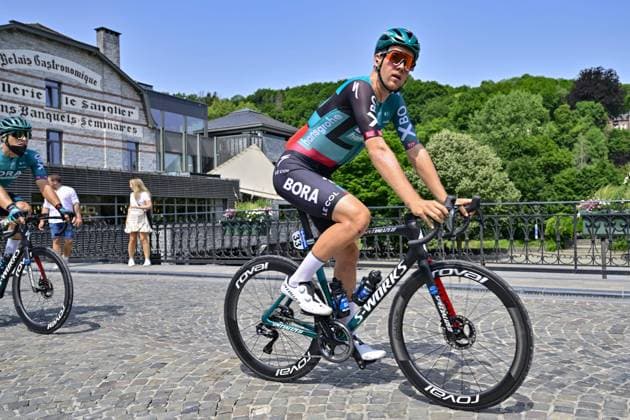 DURBUY, BELGIUM - JUNE 18 : Jonas Koch (Germany Team Bora - hansgrohe) pictured during stage 4 of the Baloise Belgium tour cycling race with start and finish in Durbuy on June 18, 2022 in Durbuy, Belgium, 18 06 2022 ( Baloise Belgium Tour 2022 - stage 4 PhotoNews Panoramic 