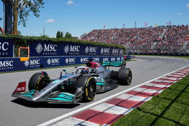 June 19, 2022, Montreal, PQ, Canada: Mercedes driver George Russell races at the Canadian Grand Prix in Montreal on Sunday, June 19, 2022. Canada News - June 19, 2022  - ZUMAc35_ 20220619_zaf_c35_017 Copyright: xRyanxRemiorzx