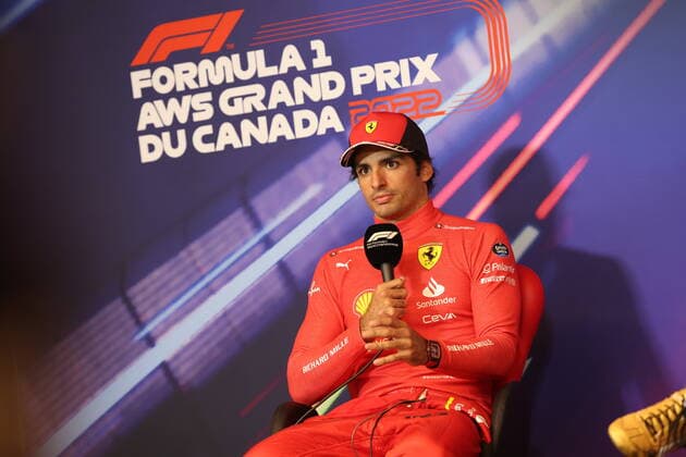 SAINZ Carlos (spa), Scuderia Ferrari F1-75, portrait press conference, PK, Pressekonferenz during the Formula 1 AWS Grand Prix du Canada 2022, 9th round of the 2022 FIA Formula One World Championship, WM, Weltmeisterschaft on the Circuit Gilles Villeneuve, from June 17 to 19, 2022 in Montreal, Canada - F1 - CANADIAN GRAND PRIX 2022 - RACE DPPI Panoramic G00D4929