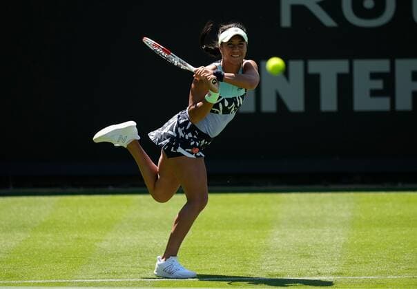 Mandatory Credit: Photo by Dave Shopland Shutterstock (12992812g) Great Britain s Heather Watson in 1st Round action Rothesay International Eastbourne, Tennis, Devonshire Park, Eastbourne, UK - 20 Jun 2022 Rothesay International Eastbourne, Tennis, Devonshire Park, Eastbourne, UK - 20 Jun 2022  Copyright: xDavexShopland Shutterstockx 12992812g