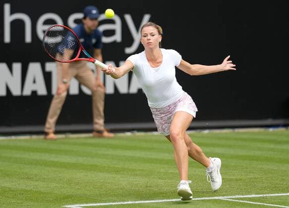Mandatory Credit: Photo by Dave Shopland Shutterstock (12992813dc) Italy s Camila Giorgi during her round 1 win Rothesay International Eastbourne, Tennis, Devonshire Park, Eastbourne, UK - 21 Jun 2022 Rothesay International Eastbourne, Tennis, Devonshire Park, Eastbourne, UK - 21 Jun 2022  Copyright: xDavexShopland Shutterstockx 12992813dc