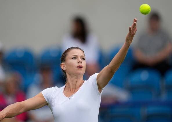 Mandatory Credit: Photo by Dave Shopland Shutterstock (12992813bw) Italy s Camila Giorgi during her round 1 win Rothesay International Eastbourne, Tennis, Devonshire Park, Eastbourne, UK - 21 Jun 2022 Rothesay International Eastbourne, Tennis, Devonshire Park, Eastbourne, UK - 21 Jun 2022  Copyright: xDavexShopland Shutterstockx 12992813bw