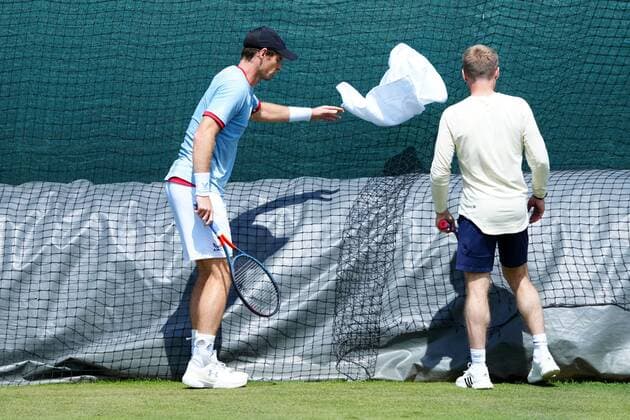 Mandatory Credit: Photo by Javier Garcia Shutterstock (12994278dz) Andy Murray training Wimbledon Tennis Championship Practice and Previews, The All England Lawn Tennis and Croquet Club, London, UK - 21 Jun 2022 Wimbledon Tennis Championship Practice and Previews, The All England Lawn Tennis and Croquet Club, London, UK - 21 Jun 2022  Copyright: xJavierxGarcia Shutterstockx 12994278dz