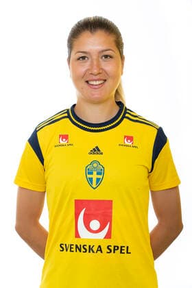 220621 Loreta Kullashi poserar för ett porträtt under en fotografering med det svenska U23-damlandslaget i fotboll den 21 juni 2022 i Helsingborg. Copyright: MATHILDAxAHLBERG BB220621BB118