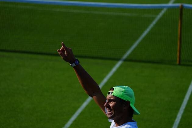 Mandatory Credit: Photo by Javier Garcia Shutterstock (12994278kg) Rafael Nadal during practice Wimbledon Tennis Championship Practice and Previews, The All England Lawn Tennis and Croquet Club, London, UK - 21 Jun 2022 Wimbledon Tennis Championship Practice and Previews, The All England Lawn Tennis and Croquet Club, London, UK - 21 Jun 2022  Copyright: xJavierxGarcia Shutterstockx 12994278kg