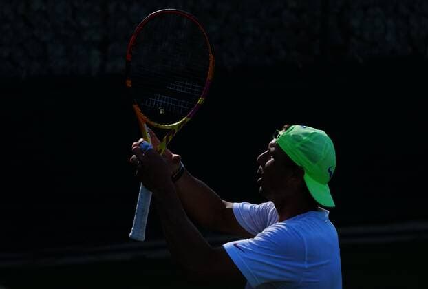 Mandatory Credit: Photo by Javier Garcia Shutterstock (12994278kb) Rafael Nadal during practice Wimbledon Tennis Championship Practice and Previews, The All England Lawn Tennis and Croquet Club, London, UK - 21 Jun 2022 Wimbledon Tennis Championship Practice and Previews, The All England Lawn Tennis and Croquet Club, London, UK - 21 Jun 2022  Copyright: xJavierxGarcia Shutterstockx 12994278kb
