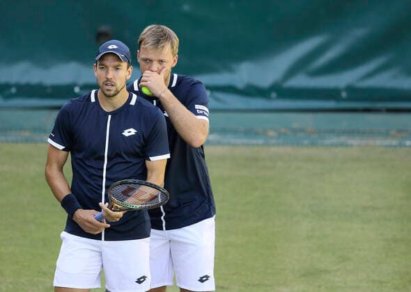 photo : doubles player Kevin Krawietz and Andreas MIES - links - (beide GER) Tennis-Turnier Terra Wortmann Cup im Gerry Weber Sportpark ( OWL-Arena ) in Halle Westfalen Mi. 15.06.2022