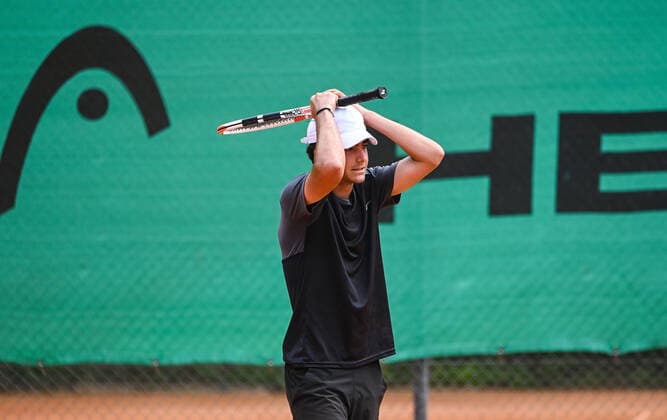 22.06.2022, xpsx, Tennis ITF-Turnier beim TC Bruchköbel, v.l. Taym Al Azmeh (GER) Bruchköbel Hessen Deutschland (DEU)