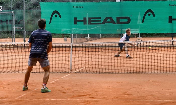 22.06.2022, xpsx, Tennis ITF-Turnier beim TC Bruchköbel, v.l. Miguel Avendano Cadena (ESP), Matthew William Donald (CZE) Bruchköbel Hessen Deutschland (DEU)