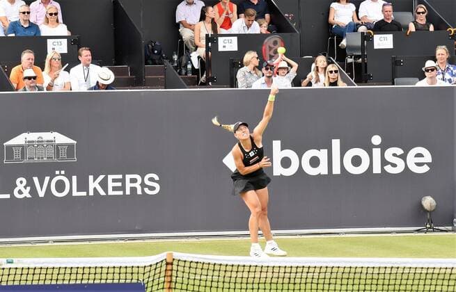 22.06.2022 Bad Homburg vor der Höhe, Kurpark, Tennis WTA, Tennis Damen 250 Bad Homburg Open Achtelfinale Lucia Bronzetti gegen Angelique Kerber Bild zeigt: Angelique Kerber emspor, DFL regulations prohibit any use of photographs as image sequences and or quasi-video