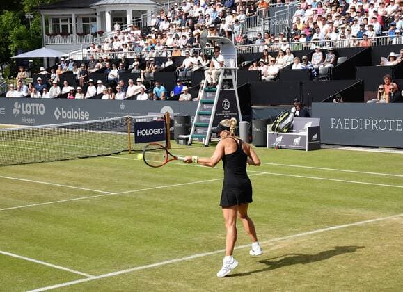 22.06.2022 Bad Homburg vor der Höhe, Kurpark, Tennis WTA, Tennis Damen 250 Bad Homburg Open Achtelfinale Lucia Bronzetti gegen Angelique Kerber Bild zeigt: Angelique Kerber emspor, DFL regulations prohibit any use of photographs as image sequences and or quasi-video