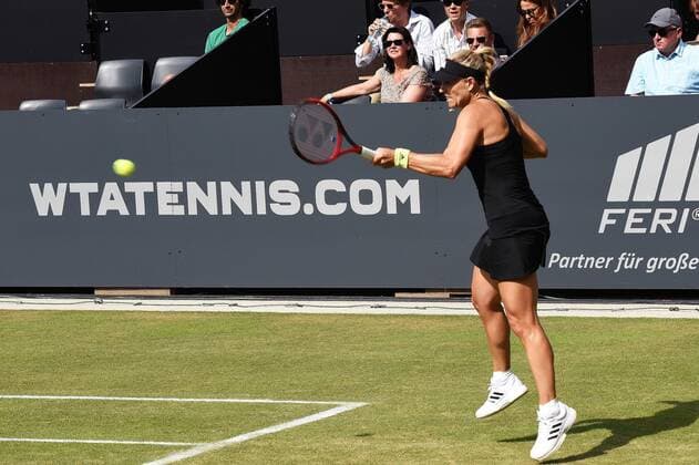 22.06.2022 Bad Homburg vor der Höhe, Kurpark, Tennis WTA, Tennis Damen 250 Bad Homburg Open Achtelfinale Lucia Bronzetti gegen Angelique Kerber Bild zeigt: Angelique Kerber emspor, DFL regulations prohibit any use of photographs as image sequences and or quasi-video