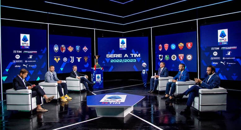 Foto Claudio Furlan LaPresse 24 Giugno 2022 Milano (Italia) Presentazione Calendari campionato Lega Serie A 2022 - 2023Nella Foto lo studio  Copyright: xClaudioxFurlan LaPressex