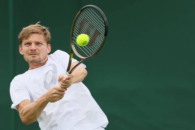 Belgian David Goffin pictured during a training session ahead of the 2022 Wimbledon grand slam tennis tournament at the All England Tennis Club, in south-west London, Britain, Friday 24 June 2022. BENOITxDOPPAGNE  x36598831x