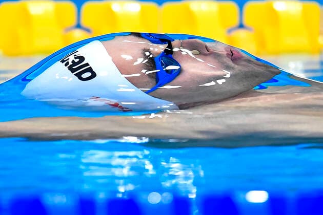 Sport Themen der Woche KW25 Apostolos Christou of Greece competes in the 50m Backstroke Men semifinals during the FINA 19th World Championships at Duna Arena in Budapest (Hungary), June 24th, 2022. Apostolos Christou placed 3rd. Photo Andrea Staccioli Deepbluemedia Insidefoto andreaxstaccioli